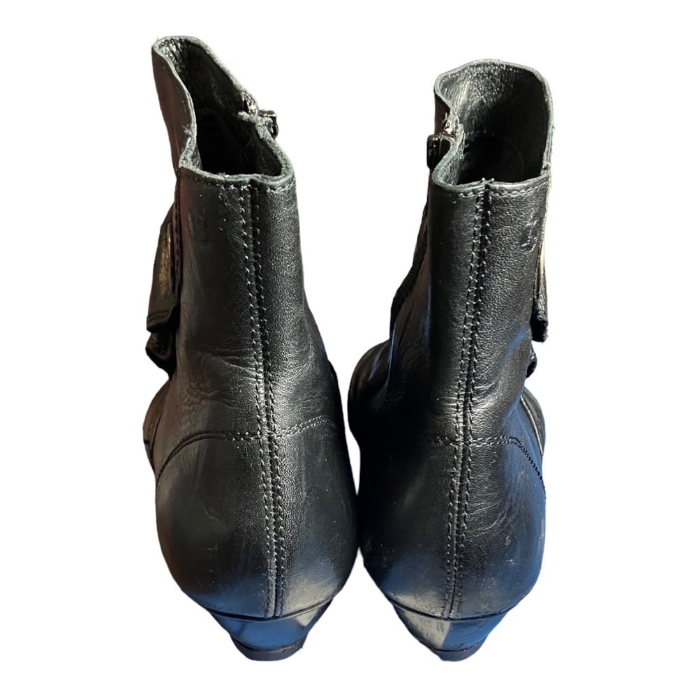Josef Seibel Tina Black Leather Ankle Boots Side Zip Comfort Shoes EU 38 US 7 - Picture 11 of 16